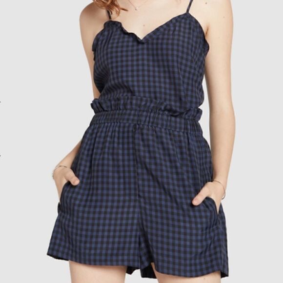 Tibi Viscose Gingham Paperbag Ruffle Cami - Picture 4 of 9